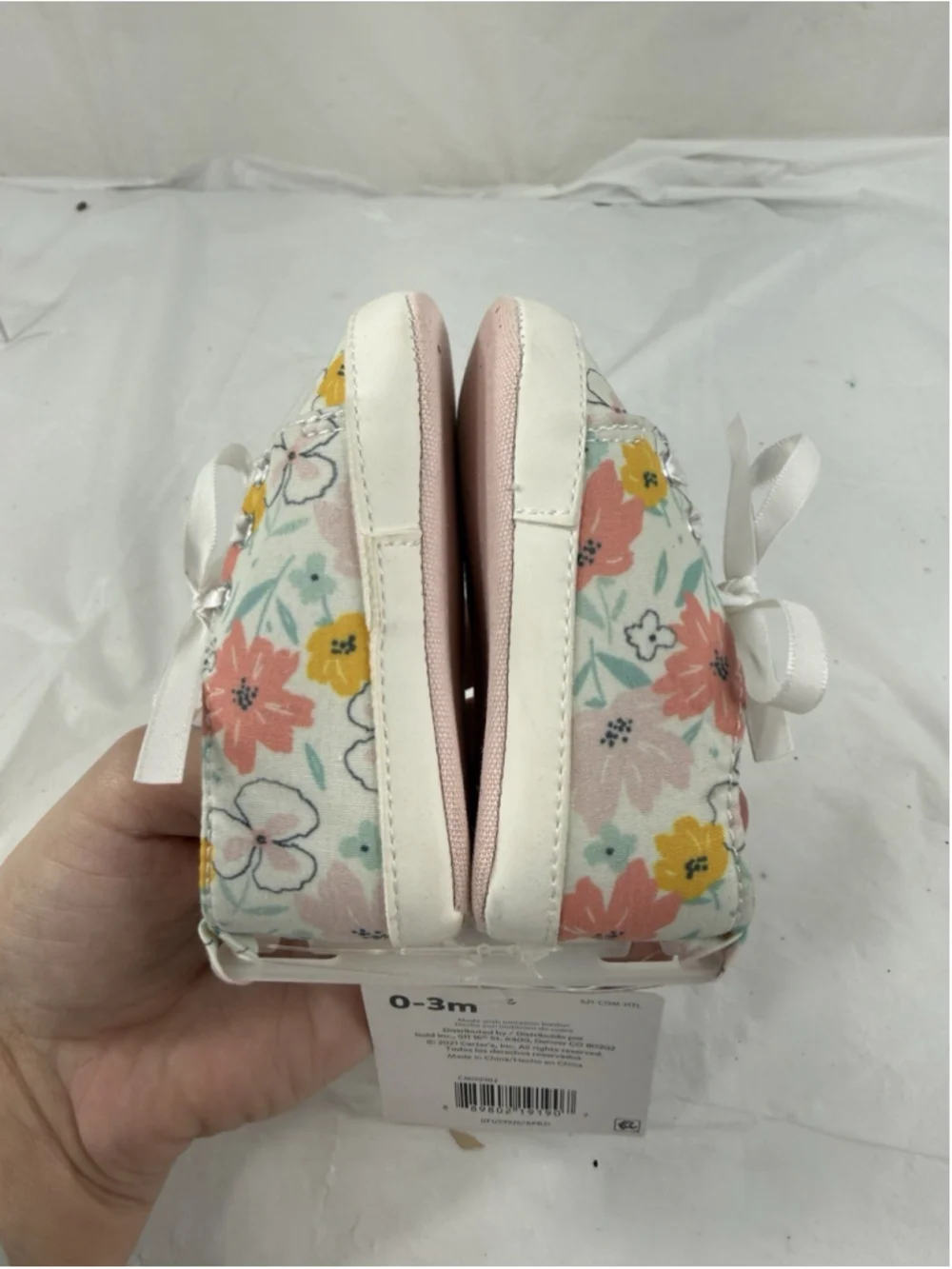 Baby Girl Size 0-3 Months Shoes With Bow Carter's Child Of Mine New